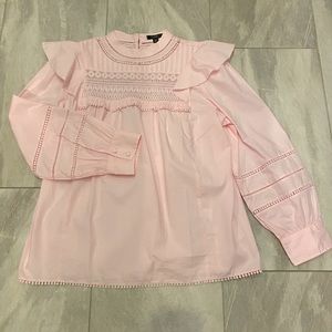 J Crew Pink Eyelet Blouse M